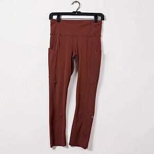 LULULEMON 31” Leggings Side and Hidden Inner Pockets Brick Rose size 6